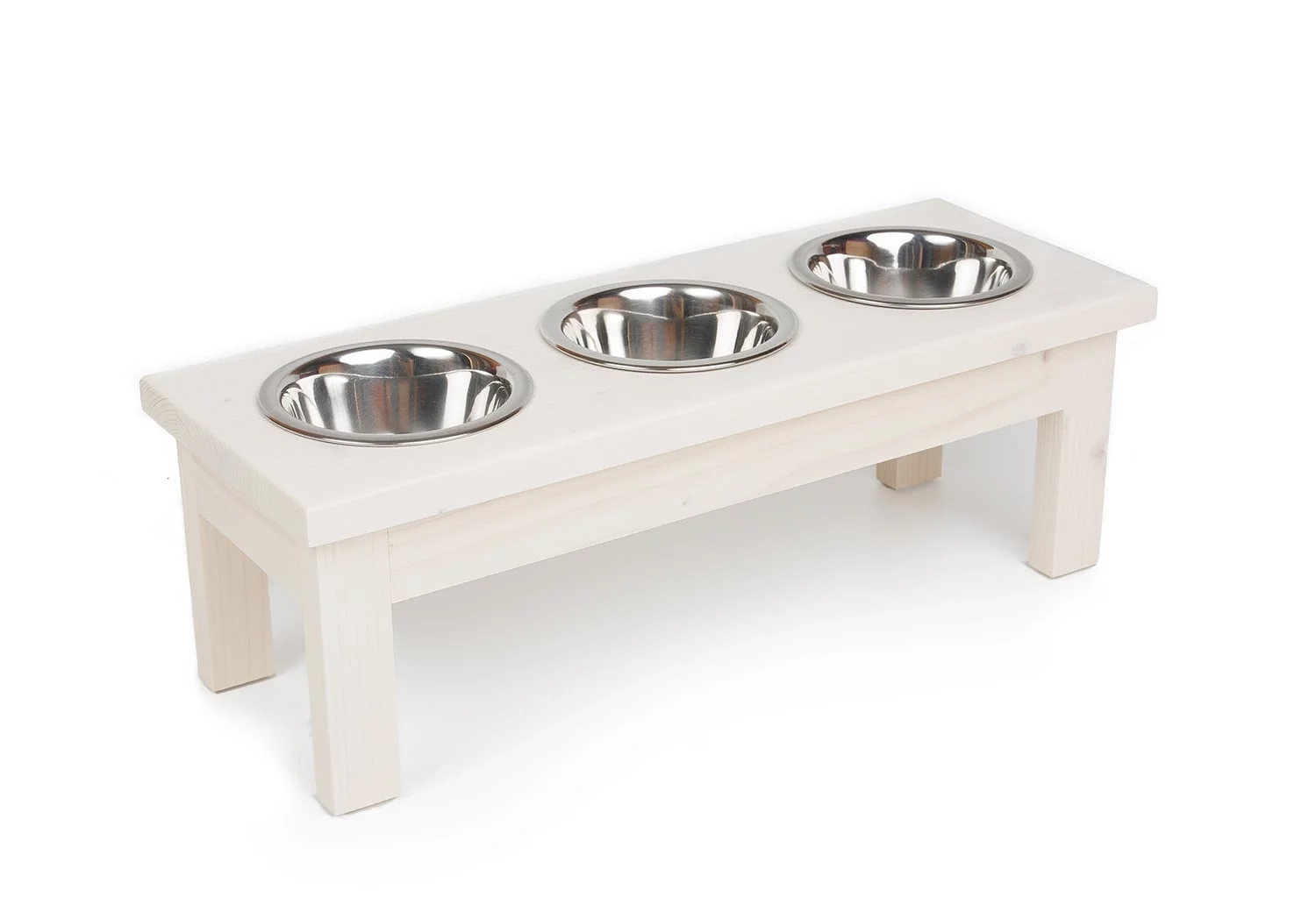 Stojak na 3 miski dla psa i kota XS 0,22 L– Drewniany, personalizowany 5 Bufet stojak trzy miski pies/kot XS