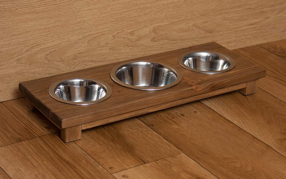 Miski dla kota na stojaku z imieniem MIX 0,22L/0,45L 13 Bufet stojak trzy miski pies/kot XS/S MIX