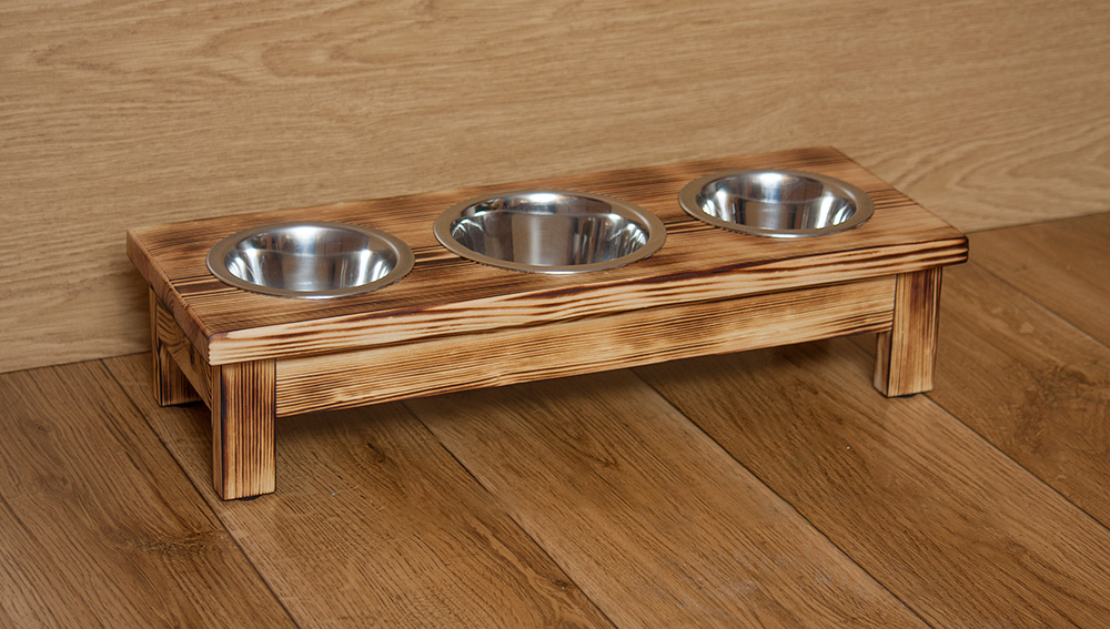 Miski dla kota na stojaku z imieniem MIX 0,22L/0,45L 12 potrójna miska dla kota