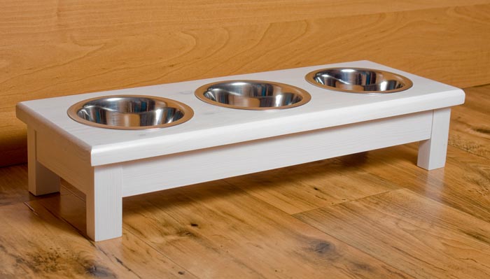 Stojak na 3 miski dla psa i kota XS 0,22 L– Drewniany, personalizowany 8 Stojak z miskami dla kota XS
