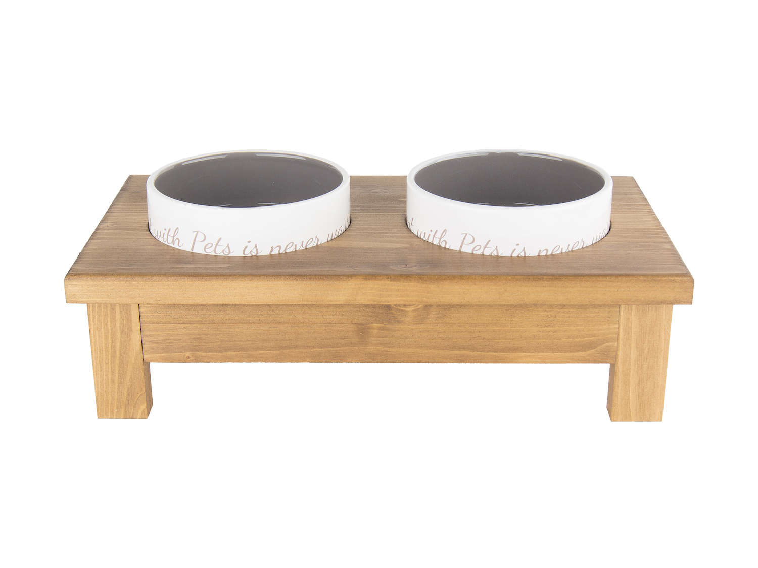 Stojak dwie miski ceramiczne dla psa lub kota - roz. S 0.3 L 5 Bufet stojak dwie miski ceramiczne dla psa lub kota