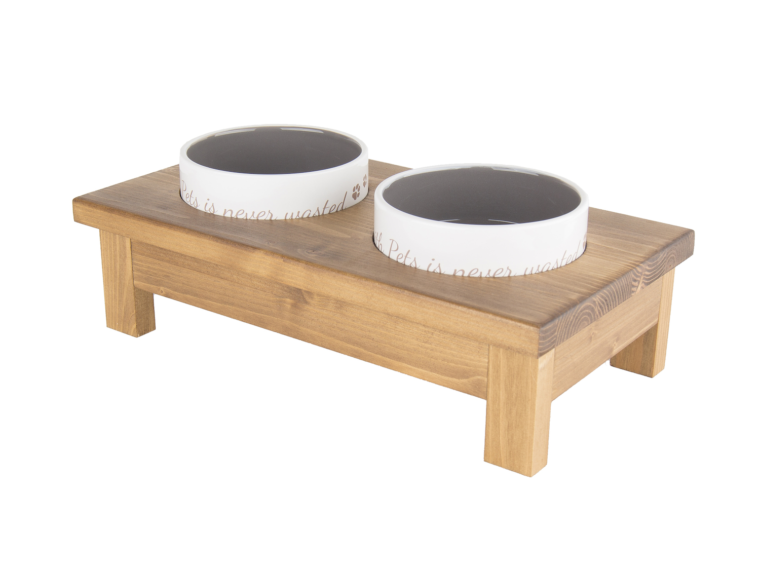 Stojak dwie miski ceramiczne dla psa lub kota - roz. S 0.3 L 6 Bufet stojak dwie miski ceramiczne dla psa lub kota