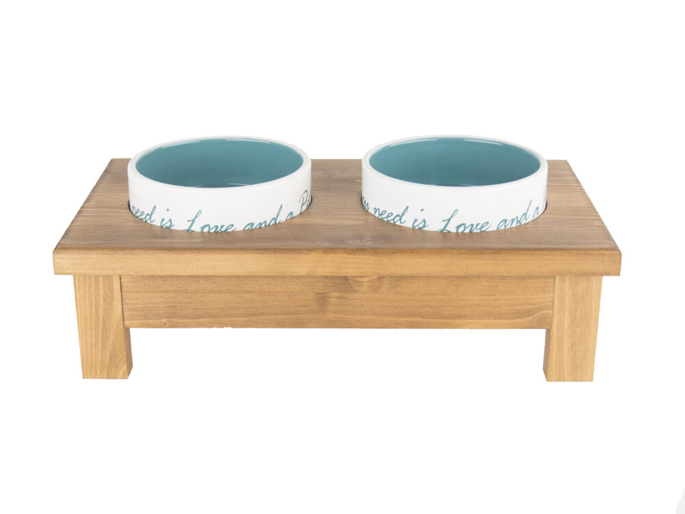 Stojak dwie miski ceramiczne dla psa lub kota - roz. S 0.3 L 4 Bufet stojak dwie miski ceramiczne dla psa lub kota