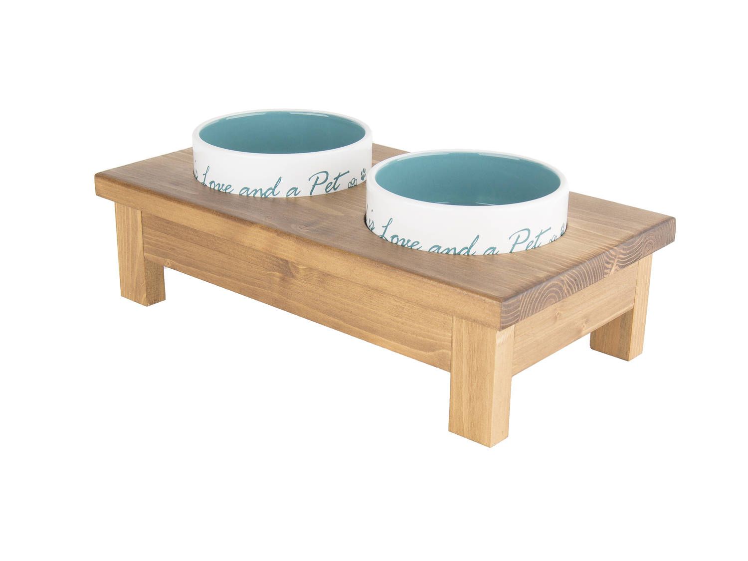 Stojak dwie miski ceramiczne dla psa lub kota - roz. S 0.3 L 7 Bufet stojak dwie miski ceramiczne dla psa lub kota