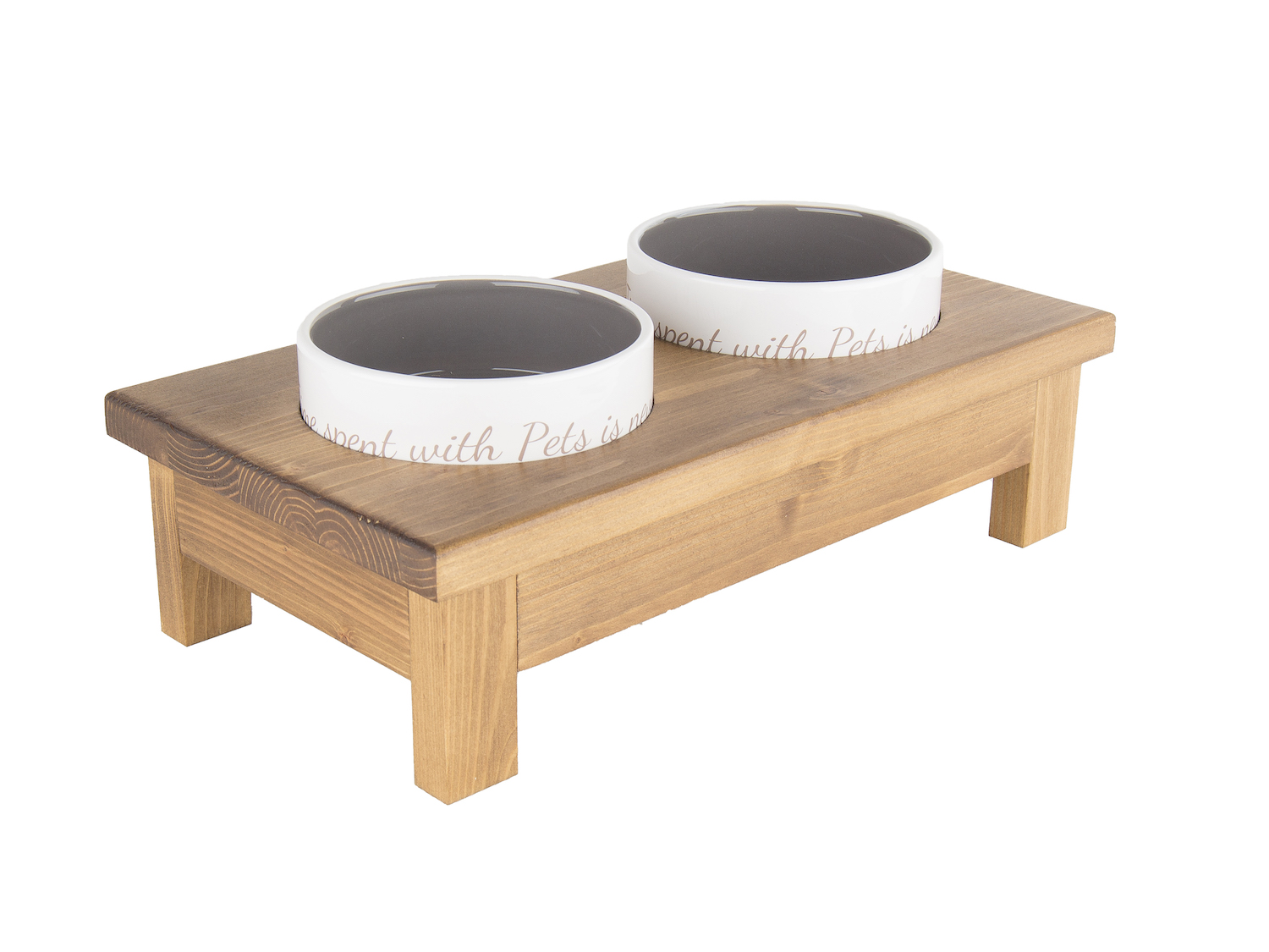 Stojak dwie miski ceramiczne dla psa lub kota - roz. S 0.3 L 2 Bufet stojak dwie miski ceramiczne dla psa lub kota