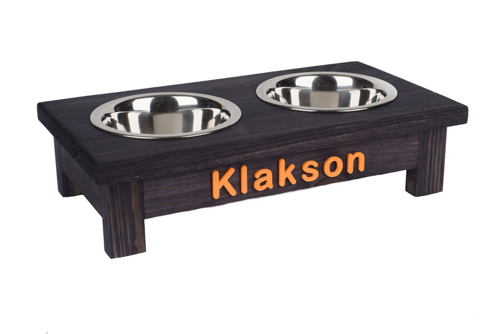 Miski dla psa i kota na stojaku – stojaki ręcznie robione z personalizacją 5 klakson